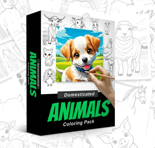 Domesticated-Animals-Coloring-Pack-with-PLR